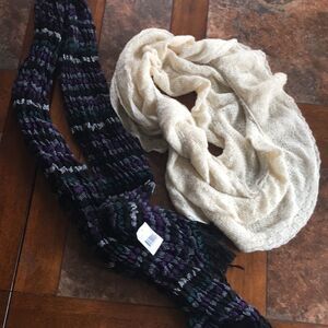 Cream infinity scarf /NWT black scarf